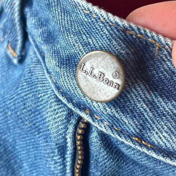 LL Bean Original Fit Relaxed Jeans Red Fleece Lined Straight Womens 12 Petite - Picture 7 of 8